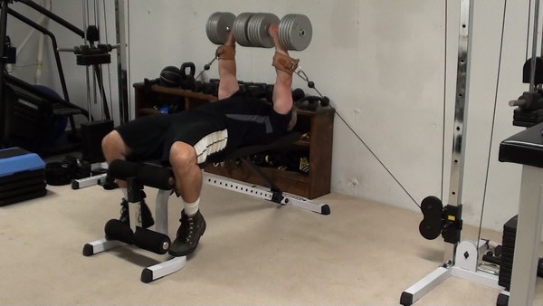 Top position for Cable Dumbell Bench Press for Maximum Chest Tension and Pec Mass