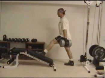 Incline Dumbell Lunges For Targeting the Lower Body With Less Knee Stress